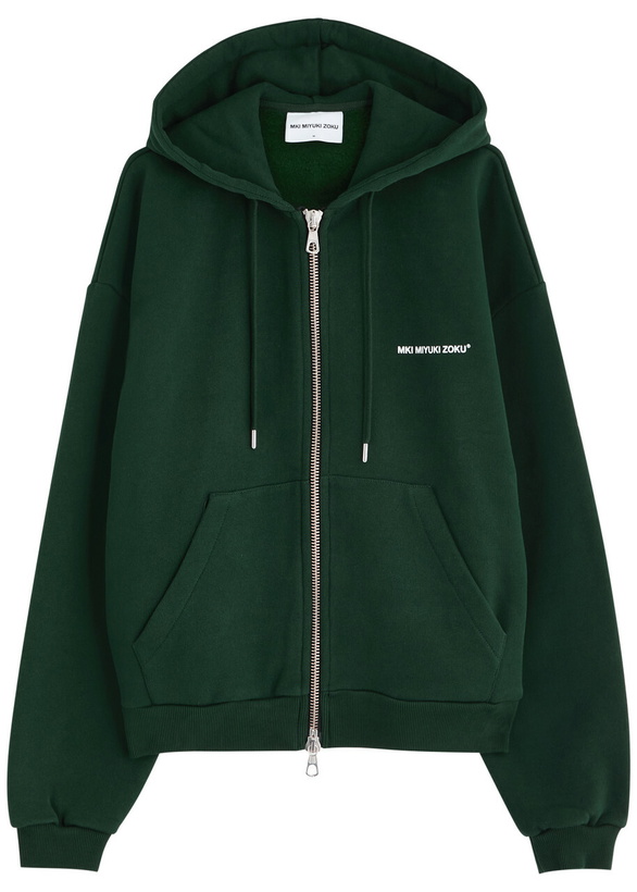 Photo: Mki Miyuki Zoku Logo Hooded Cotton-blend Sweatshirt Green
