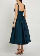 Zimmermann Rebellion Pleated Linen and Silk-blend Midi Dress Teal
