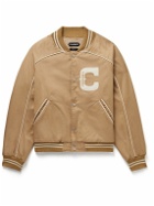 CHERRY LA - Film Crew Appliquéd Cotton-Twill Varsity Jacket - Brown