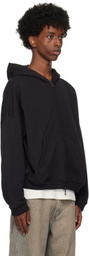 John Elliott Black Frances Full Zip Hoodie