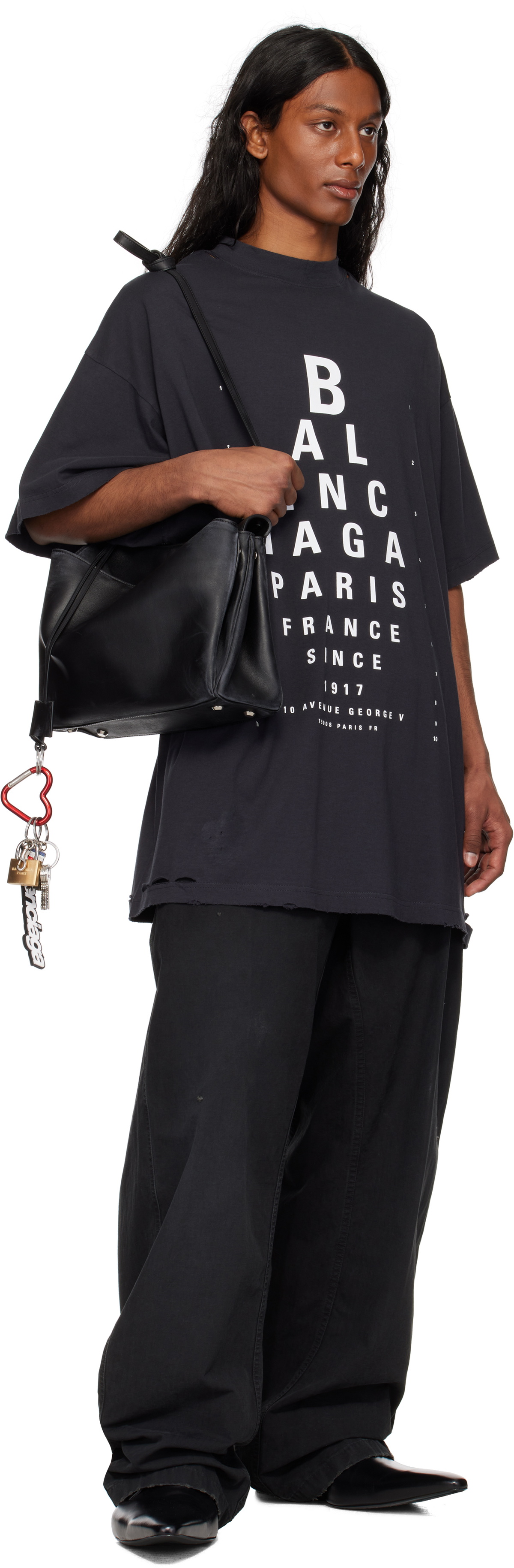 Tシャツ・カットソー Balenciaga Optical Black Oversized T-Shirt Balenciaga Black Optical Oversized T-shirt Balenciaga