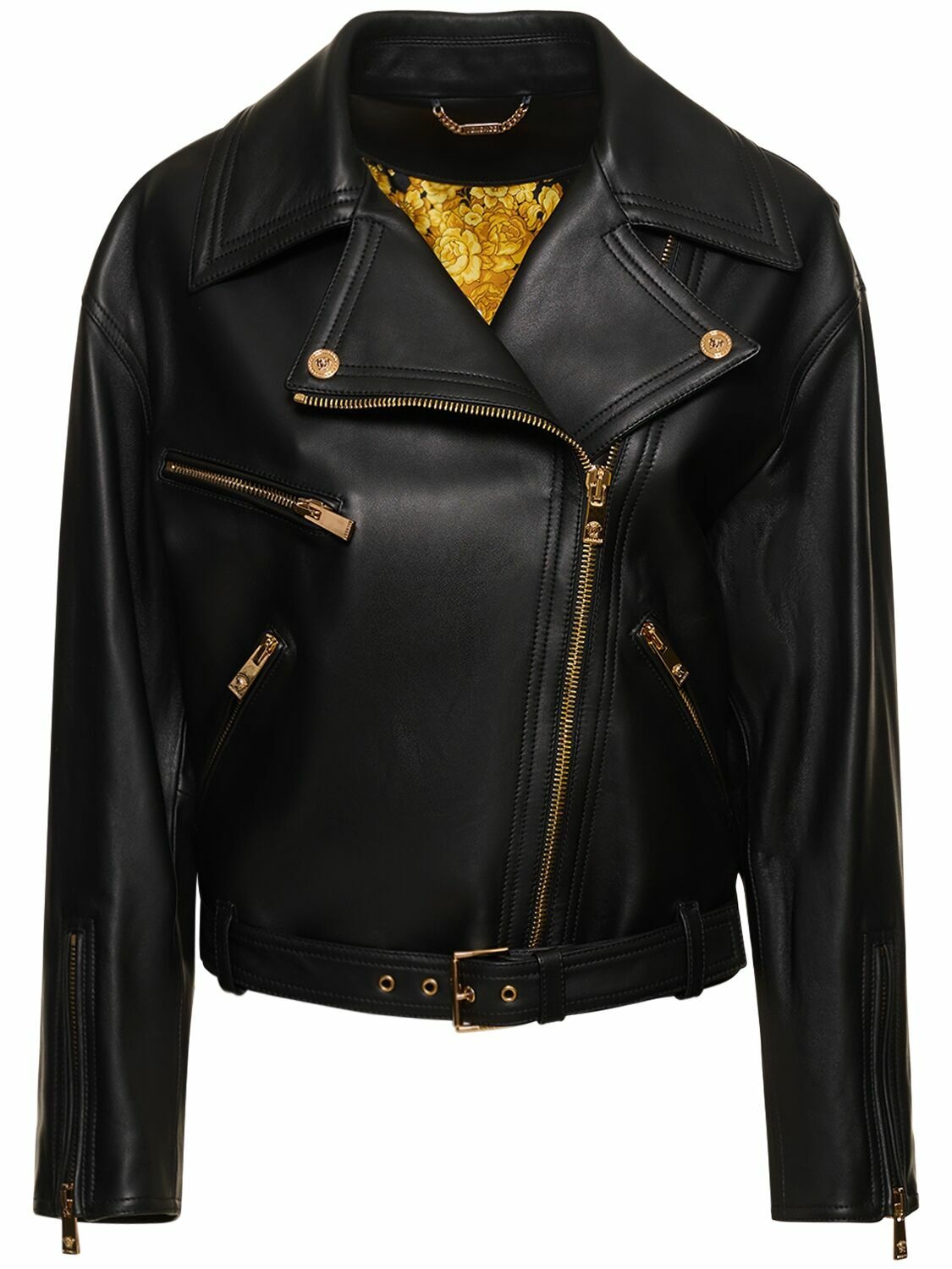 Photo: VERSACE - Leather Plongé Biker Jacket