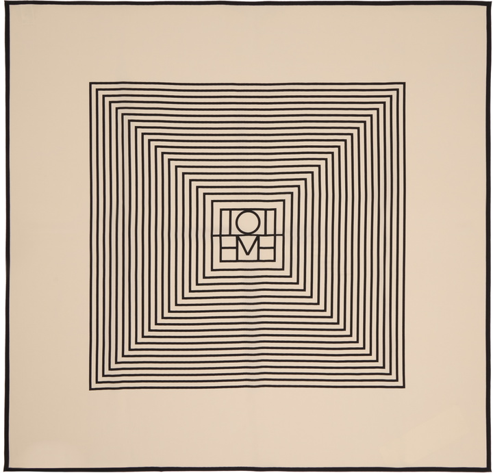 Photo: TOTEME Beige Centered Monogram Silk Scarf