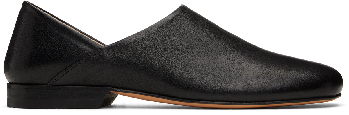 LEMAIRE Black Piped Crepe Slippers Lemaire