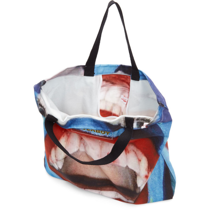 Charles Jeffrey Loverboy Blue Large Mouth Tote