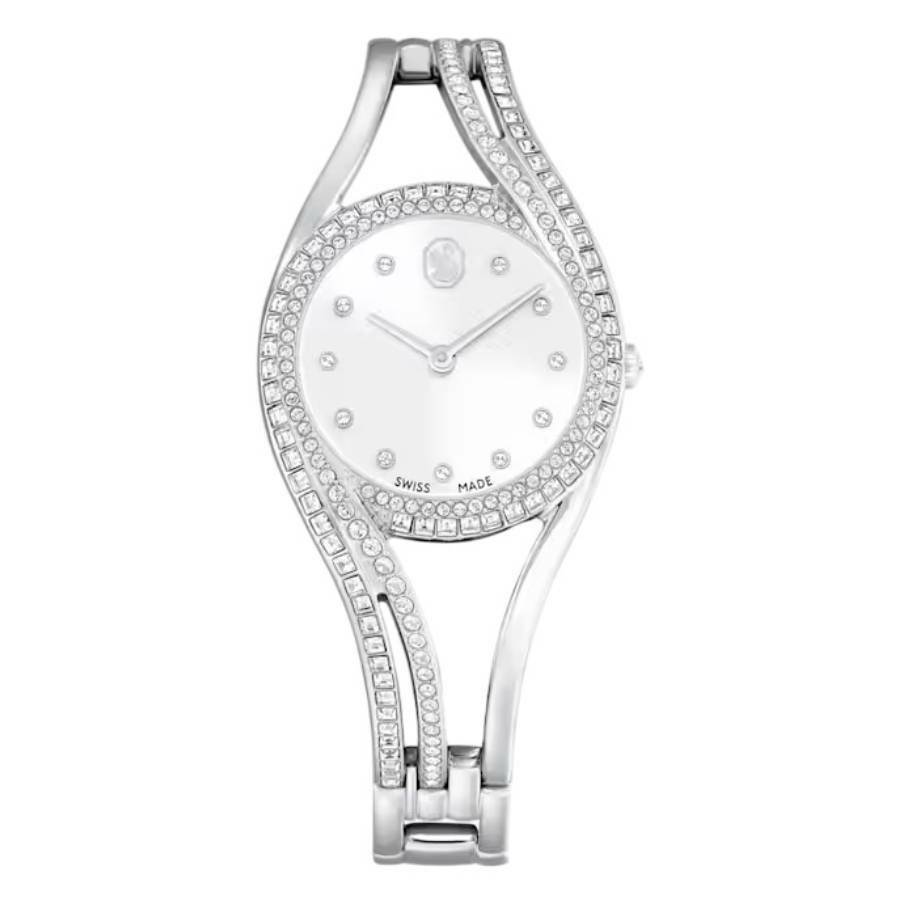 Swarovski Hyperbola Quartz Crystal White Dial Ladies Watch 5689432