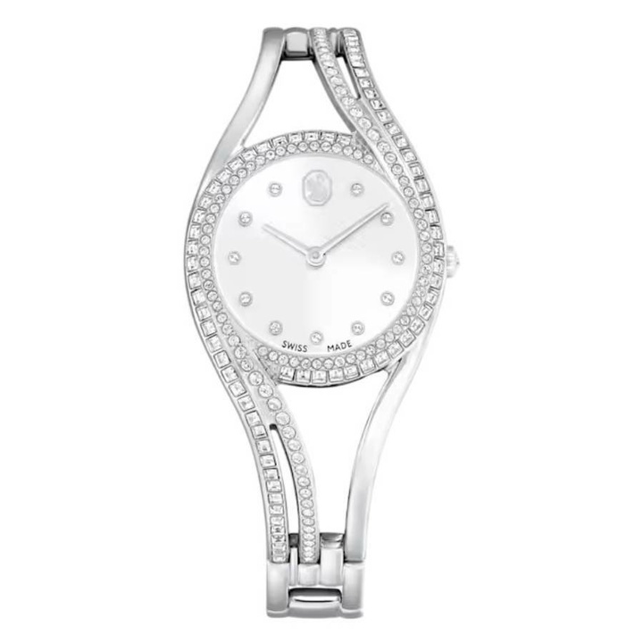 Photo: Swarovski Hyperbola Quartz Crystal White Dial Ladies Watch 5689432