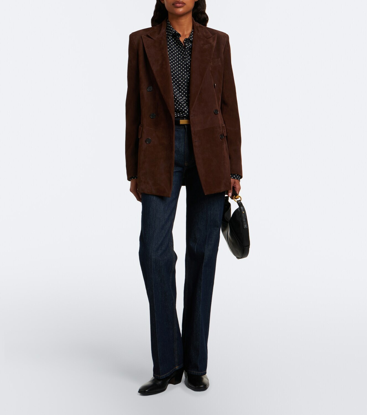 Ralph Lauren Collection Ramona double-breasted suede blazer