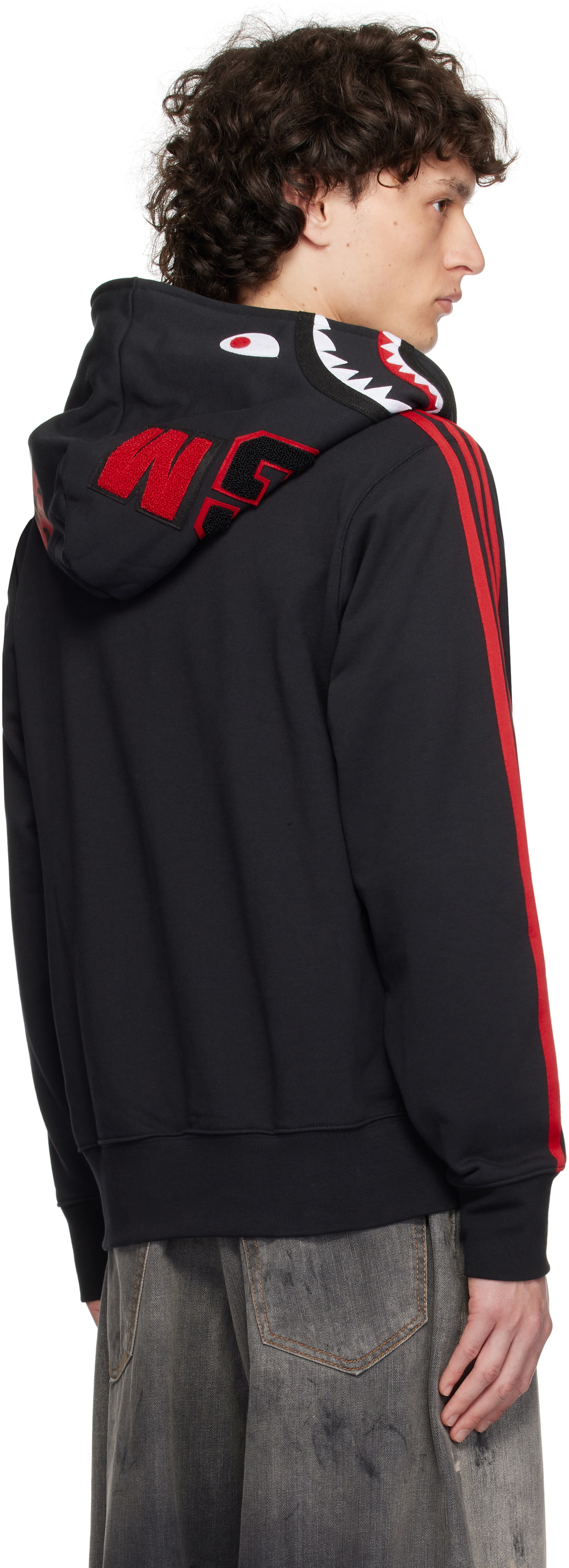 Adidas x BAPE Ultimate Shark Hoodie Black ★送料込 Bape Adidas Ultimate Shark Hoodie XL Bathing Ape Japan Black