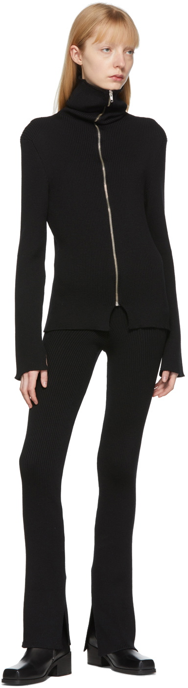 Gabriela Coll Garments Black No.104 Knit Slit Trousers