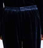 Asceno London velvet wide-leg pants