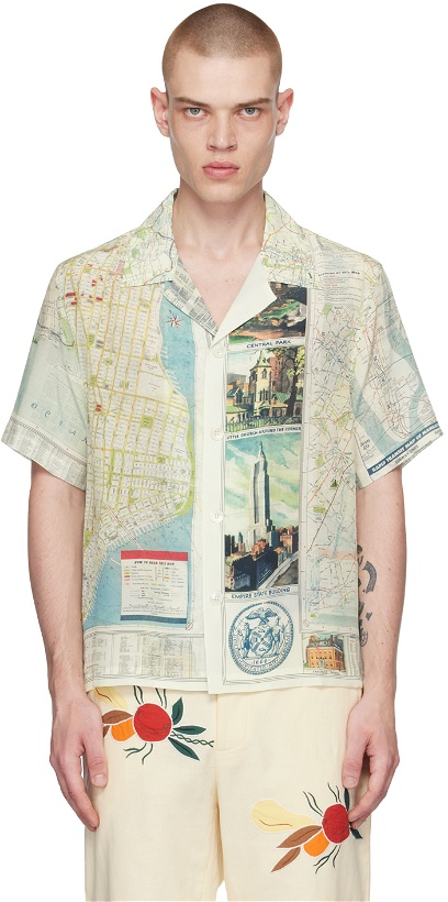 Photo: Bode Blue New York City Map Shirt