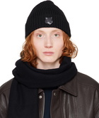 Maison Kitsuné Black Fox Head Beanie