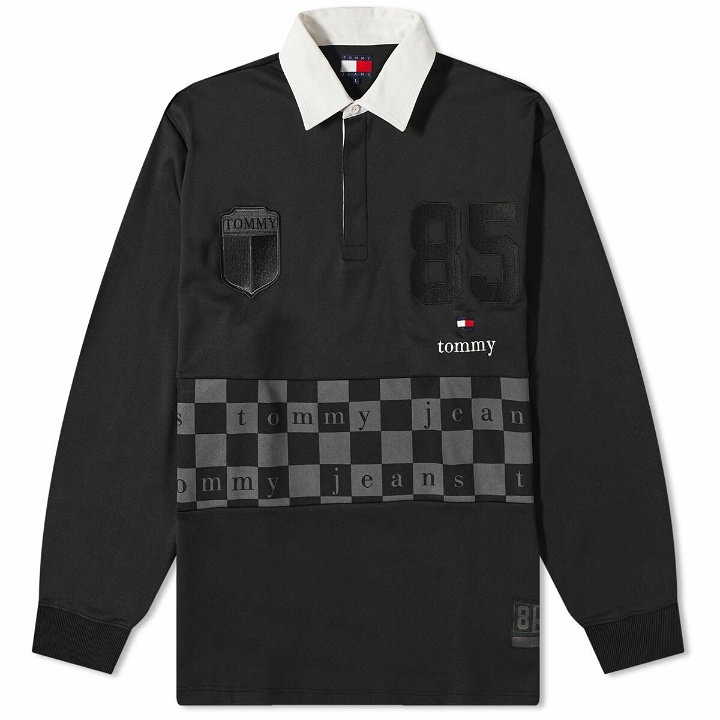 Photo: Tommy Jeans Men's Monogram Rugby Shirt in Black