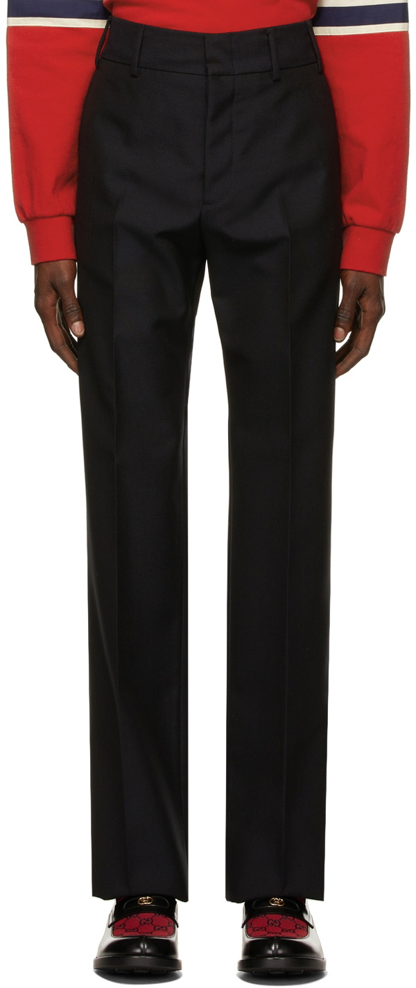 GUCCI Mohair and wool-blend straight-leg pants