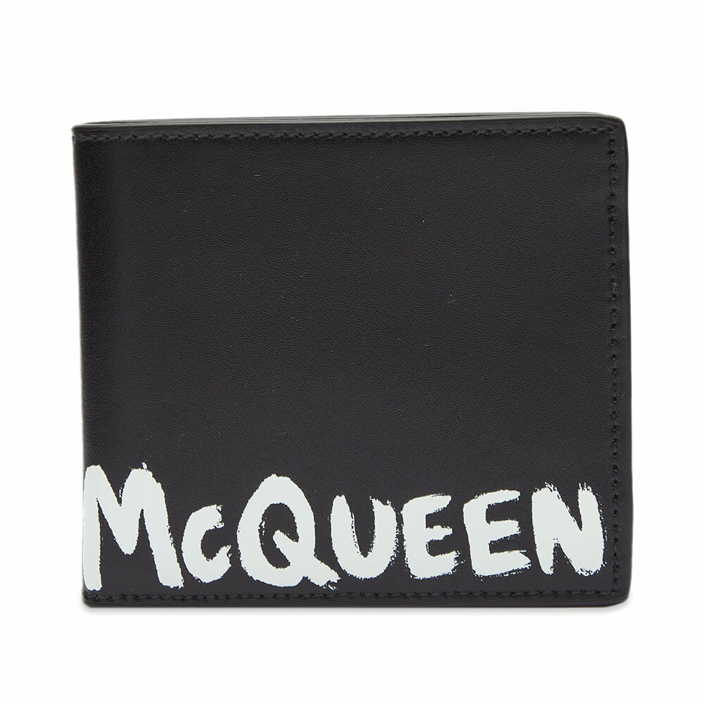 Alexander McQueen Men's Graffiti Billfold Wallet in Black/White