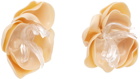 Tétier SSENSE Exclusive Beige Small Flower Earrings