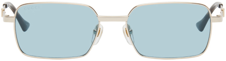 Photo: Gucci Gold Rectangular Sunglasses