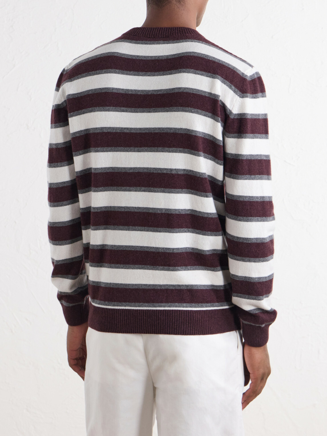 Eleventy - Striped Cashmere Sweater - Brown