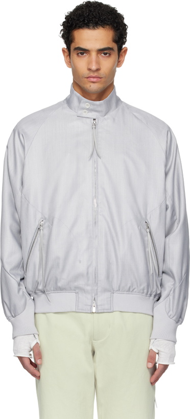 Photo: POST ARCHIVE FACTION (PAF) Gray Opening Bomber Jacket