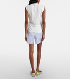 The Attico Striped cotton shorts
