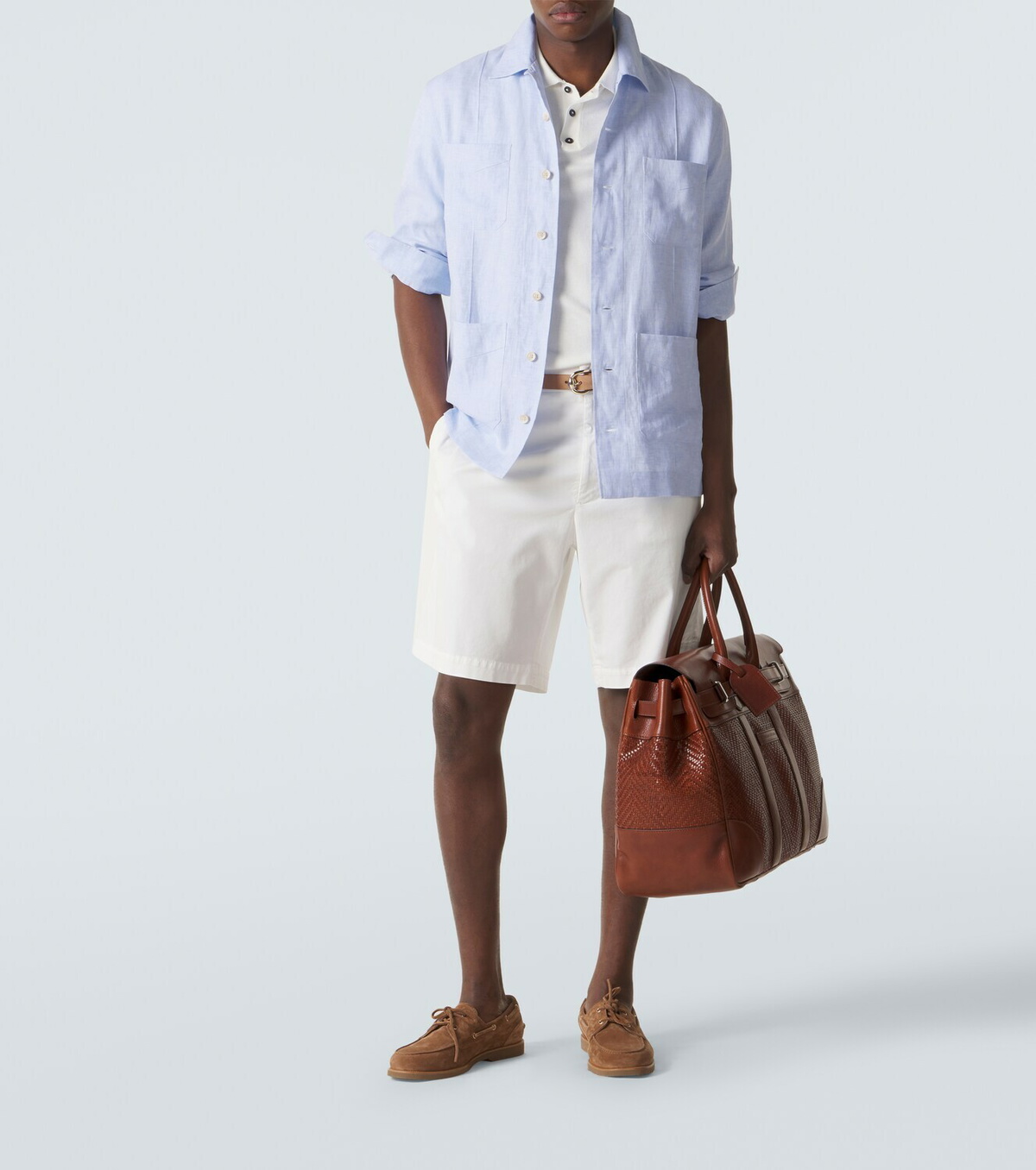 Brunello Cucinelli Linen and cotton-blend shirt