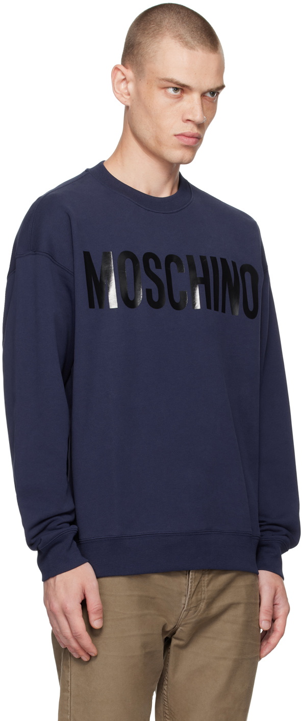 Moschino Navy Bonded Logo Sweatshirt