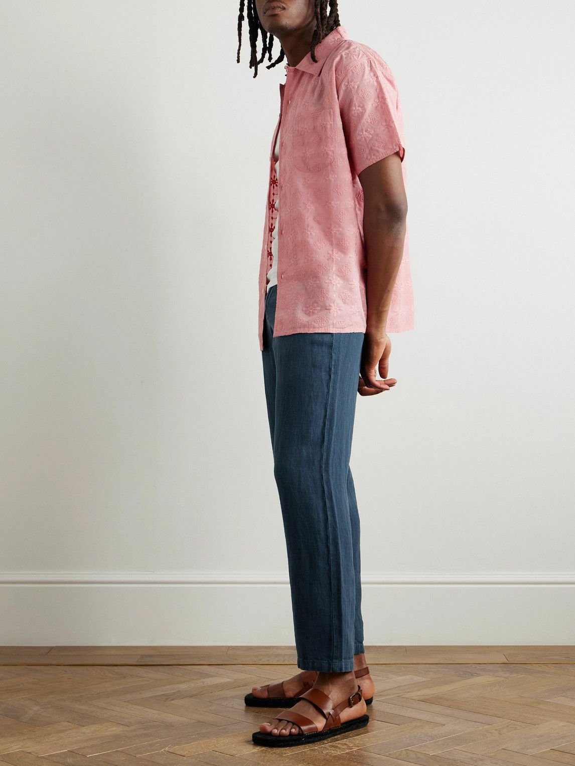 Portuguese Flannel - Straight-Leg Linen Trousers - Blue
