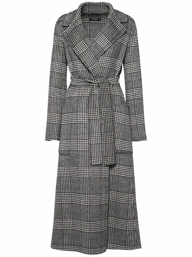 Photo: 'S MAX MARA Galles Checked Wool Belted Long Coat