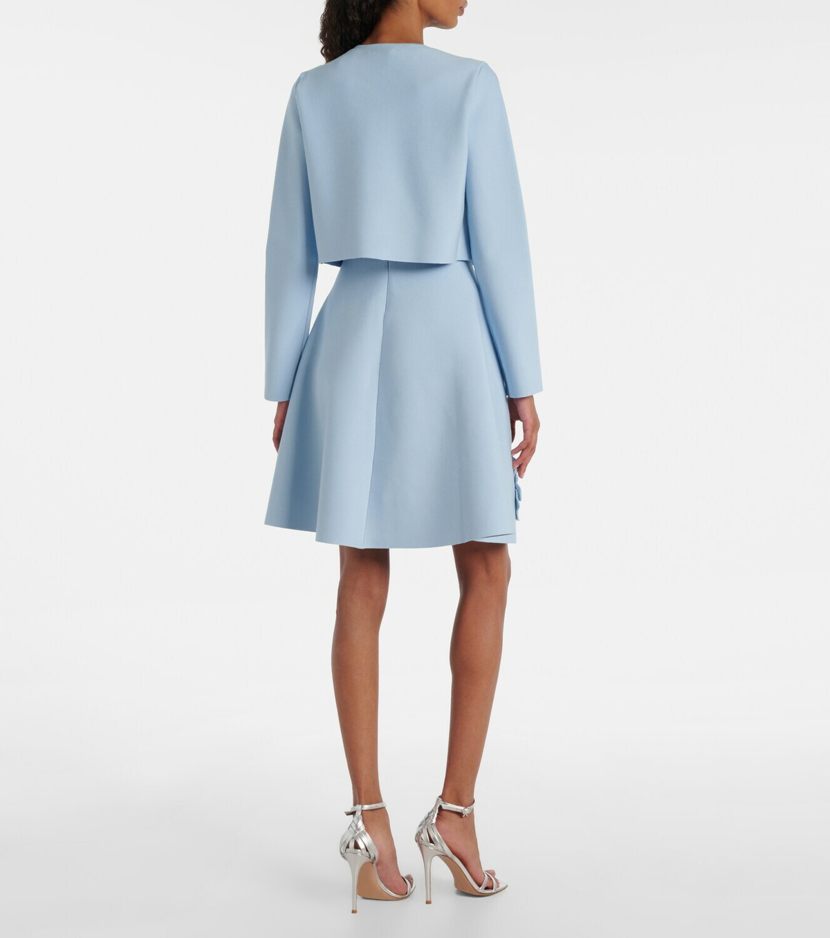 Oscar de la Renta Cropped floral-appliqué sequined jacket