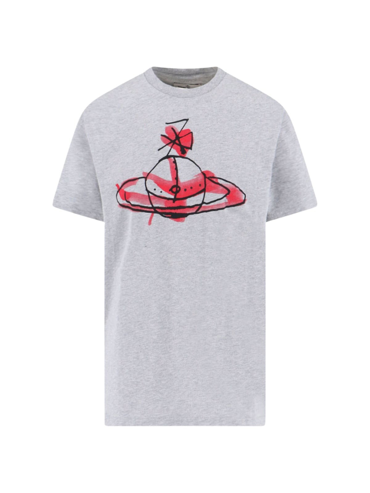 【VIVIENNE WESTWOOD】Time Machine T-Shirt White VIVIENNE WESTWOOD - Time Machine Classic Logo Print T-shirt