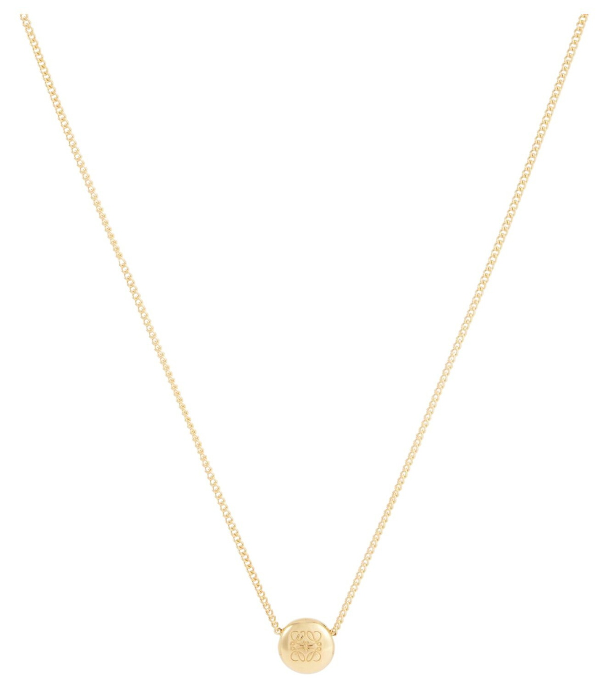 Loewe Gold Silver Anagram Pebble Necklace Loewe
