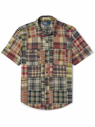 Polo Ralph Lauren - Patchwork Checked Cotton-Jersey Shirt - Blue