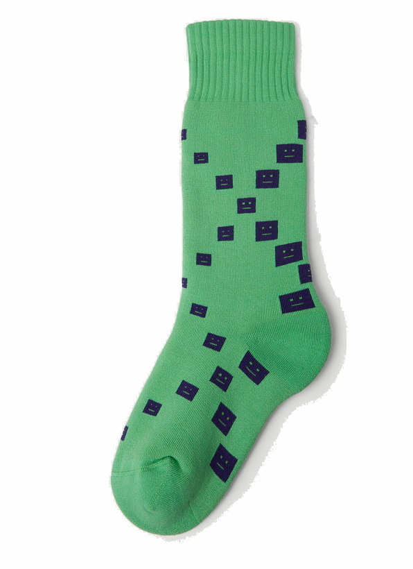 Photo: Acne Studios - Face Jacquard Socks in Green