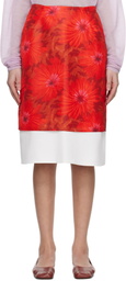 Wales Bonner Red & Off-White Triumph Midi Skirt