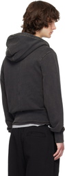 Entire Studios Black Slim Zip Up Hoodie