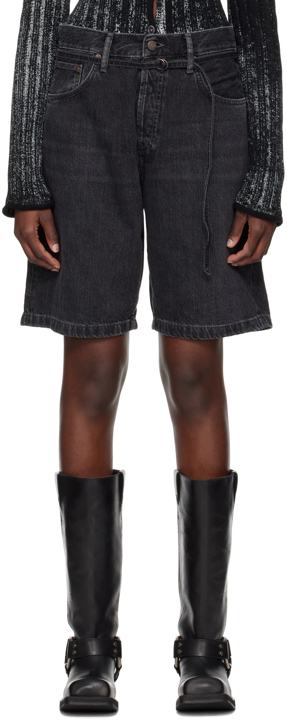 Photo: Acne Studios Black Cinch Denim Shorts