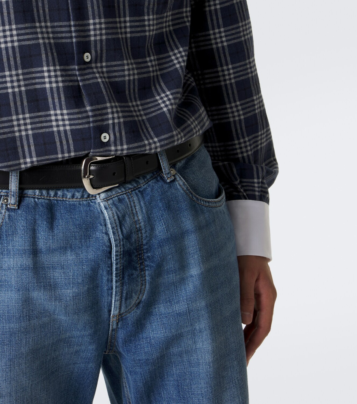 Brunello Cucinelli Checked cotton-blend flannel shirt