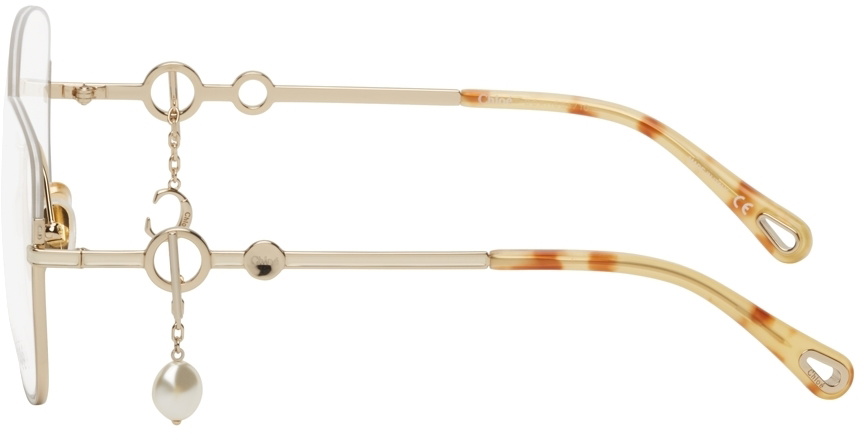 Chloé Gold Pearl Charm Glasses Chloe