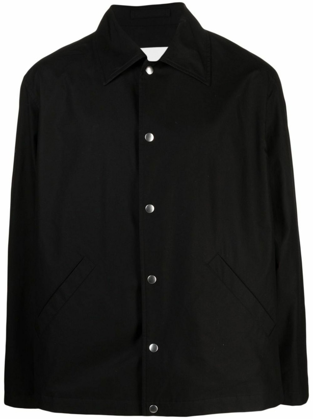 Photo: Jil Sander Black Logo Print Cotton Shirt Jacket