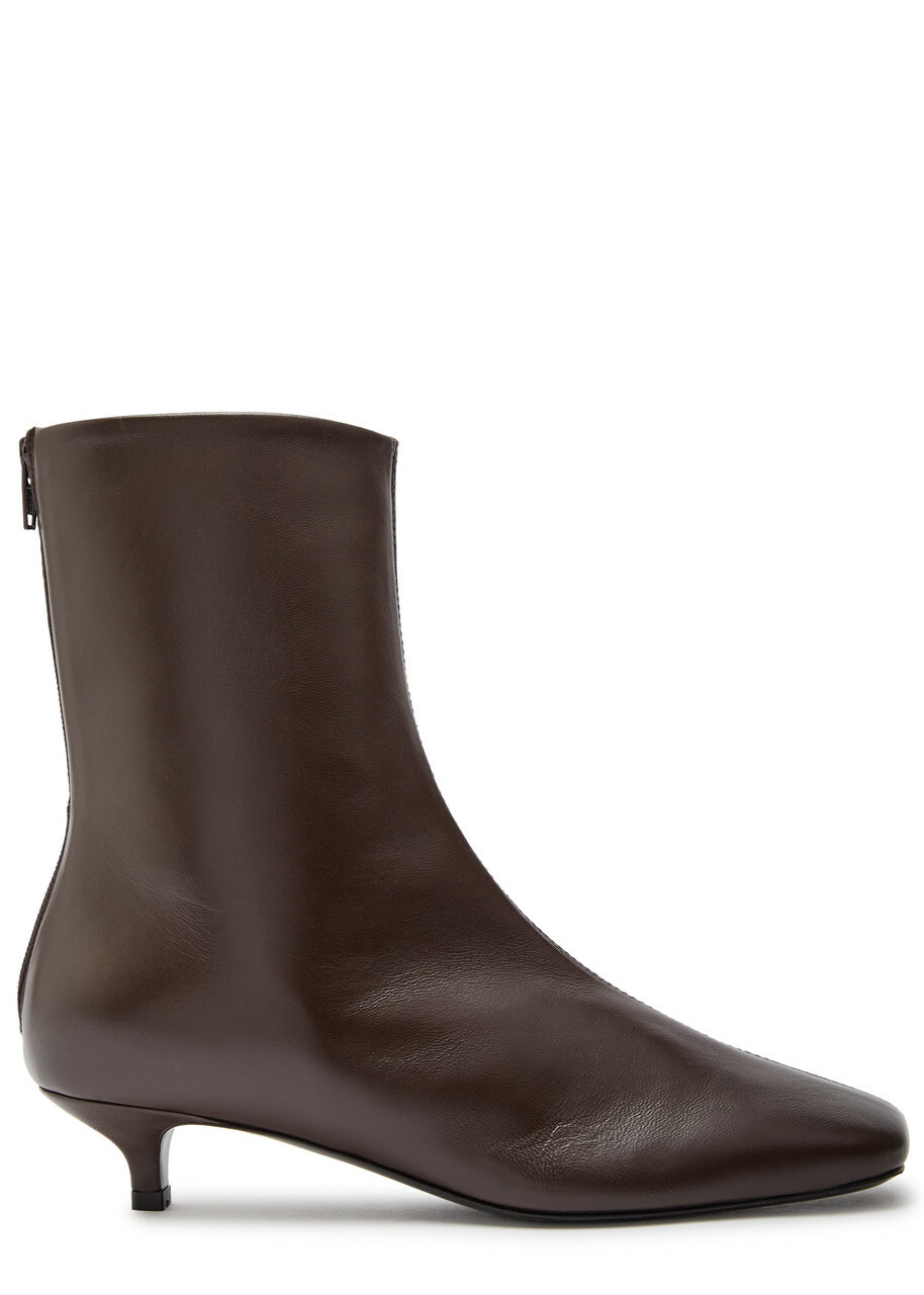 Toteme 30 Nappa Leather Ankle Boots Brown