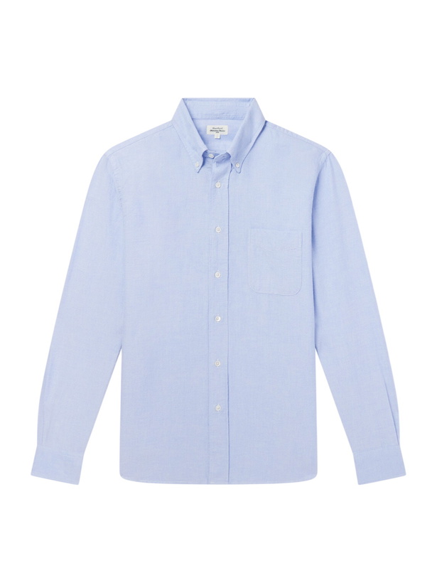 Photo: Hartford - Pitt Cotton-Oxford Shirt - Blue