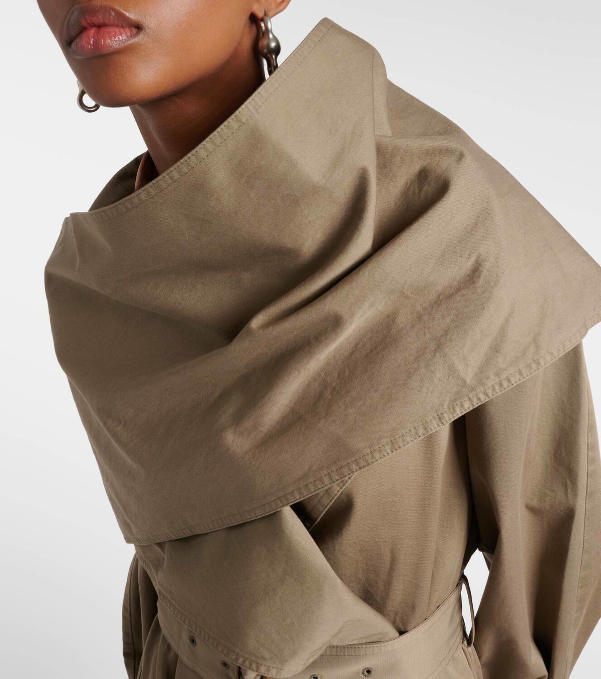 Acne Studios Shawl-detail twill cotton trench coat