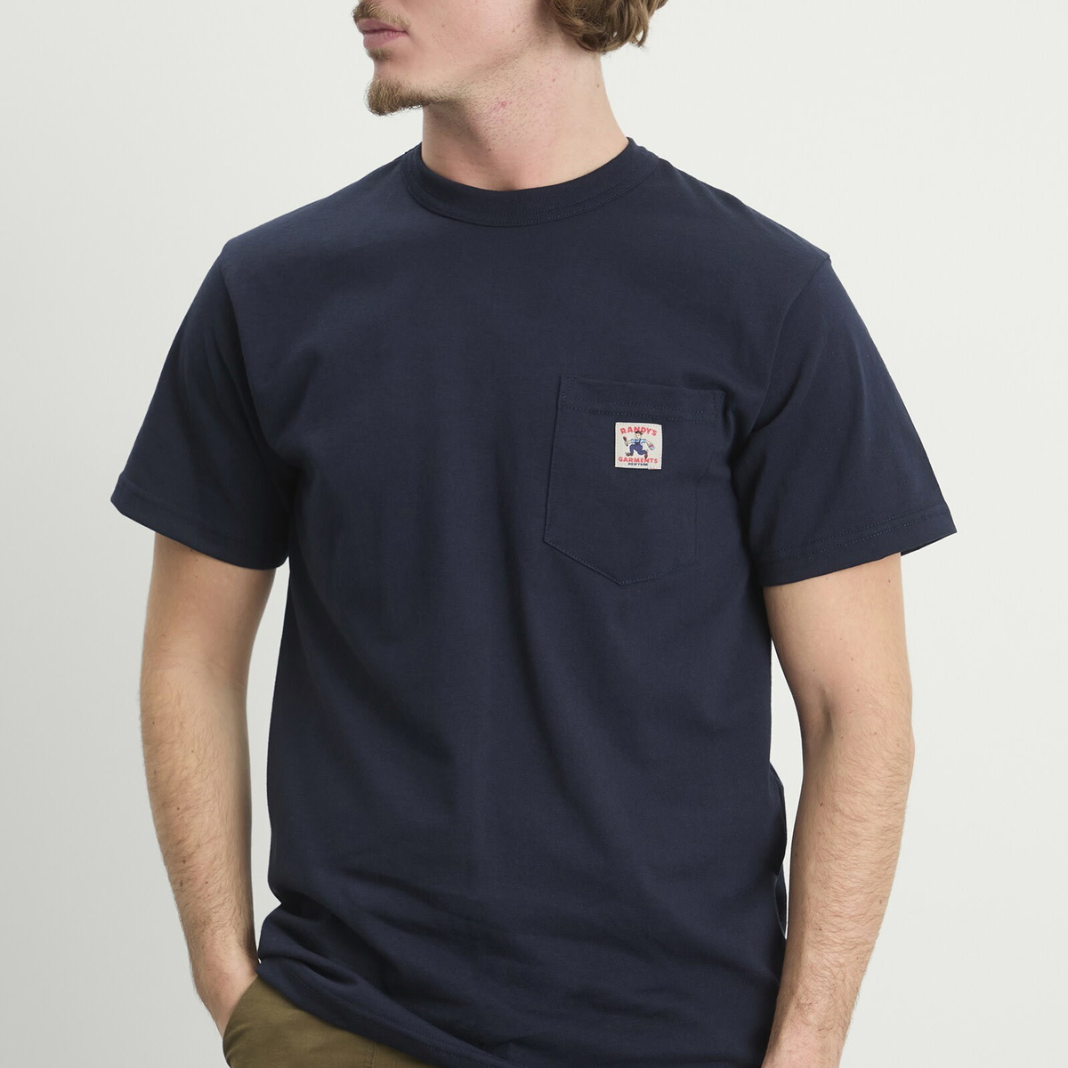 Randy's Garments Men's Randy’s Garments INC. Logo Pocket T-Shirt in Navy