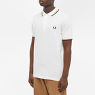 Fred Perry Authentic Men's Slim Fit Twin Tipped Polo Shirt in Snow White/Gold