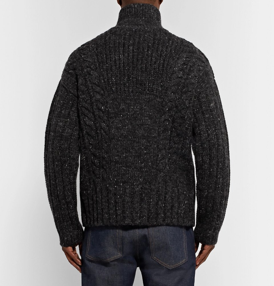 Burberry - Cable-Knit Mélange Cashmere, Wool and Mohair Burberry - Cable-Knit Mélange Cashmere, Wool and Mohair