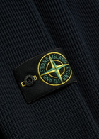 Stone Island Logo-appliquéd Half-zip Ribbed Cotton-knit Jumper Navy