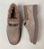 Brunello Cucinelli Monili shearling-lined suede loafers