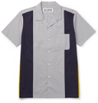 Aloye - Camp-Collar Colour-Block Cotton Shirt - Gray
