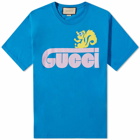Gucci Men's Animal Logo T-Shirt in Blue